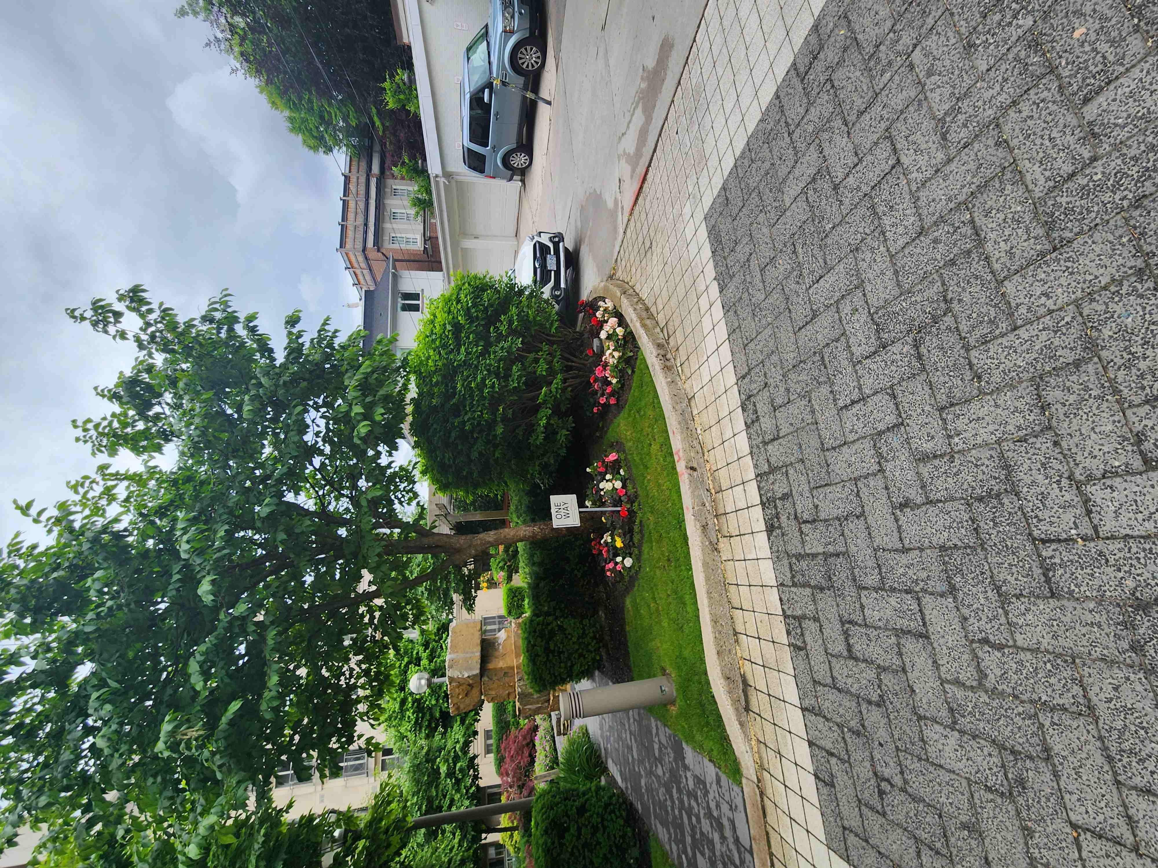 Curbside View of back entranceway to the property. Different plants when maintained well give a green spark to the property.