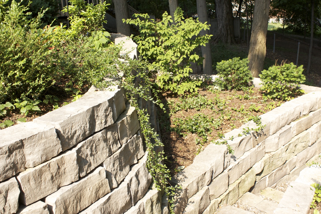 another angle showcasing the massive stone retaining walls