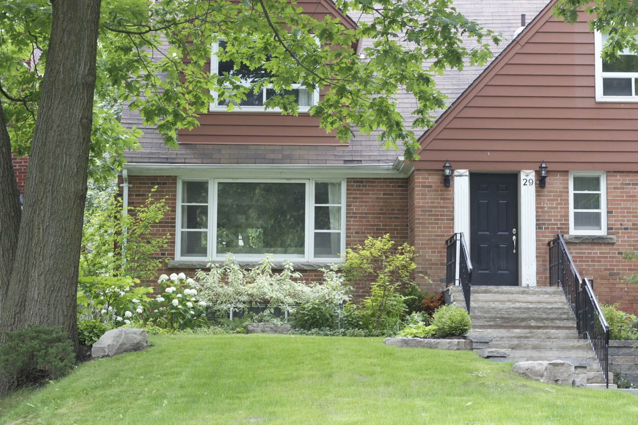 Garden view of the front of the house