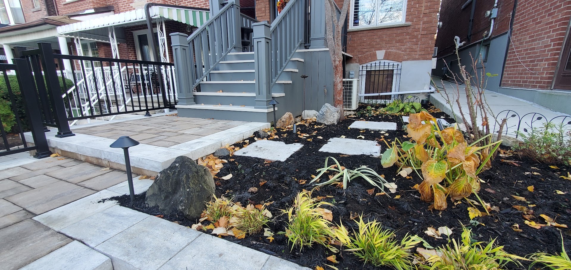 Stone Garden Bed with plants built in