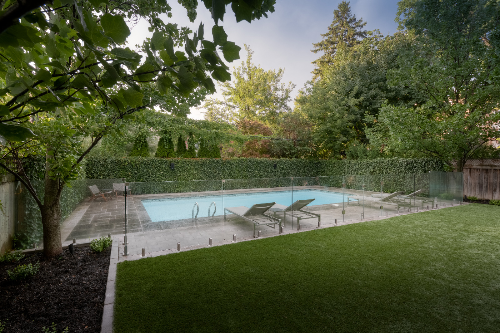 Artificial turf backyard