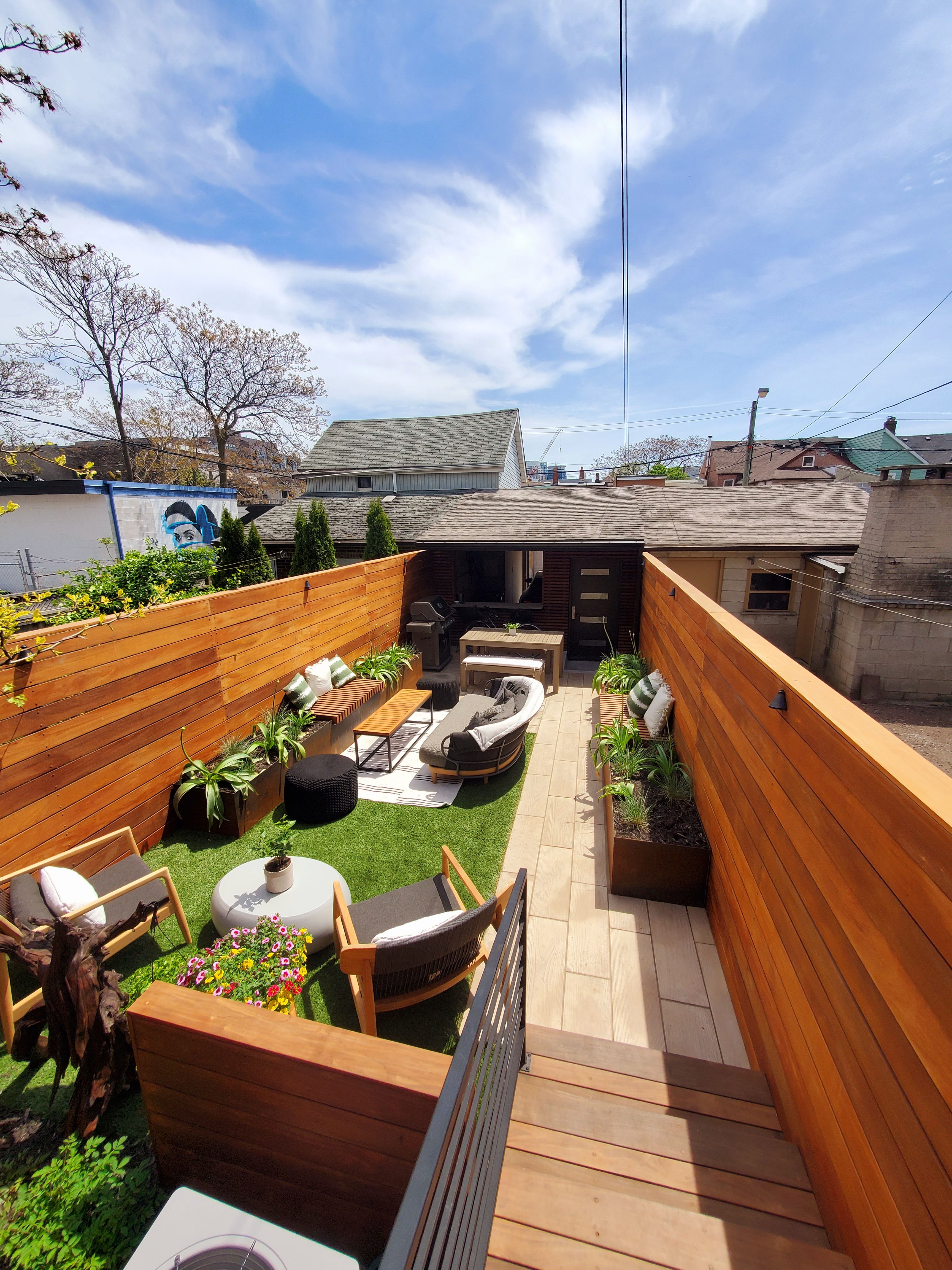 Deck view of backyard