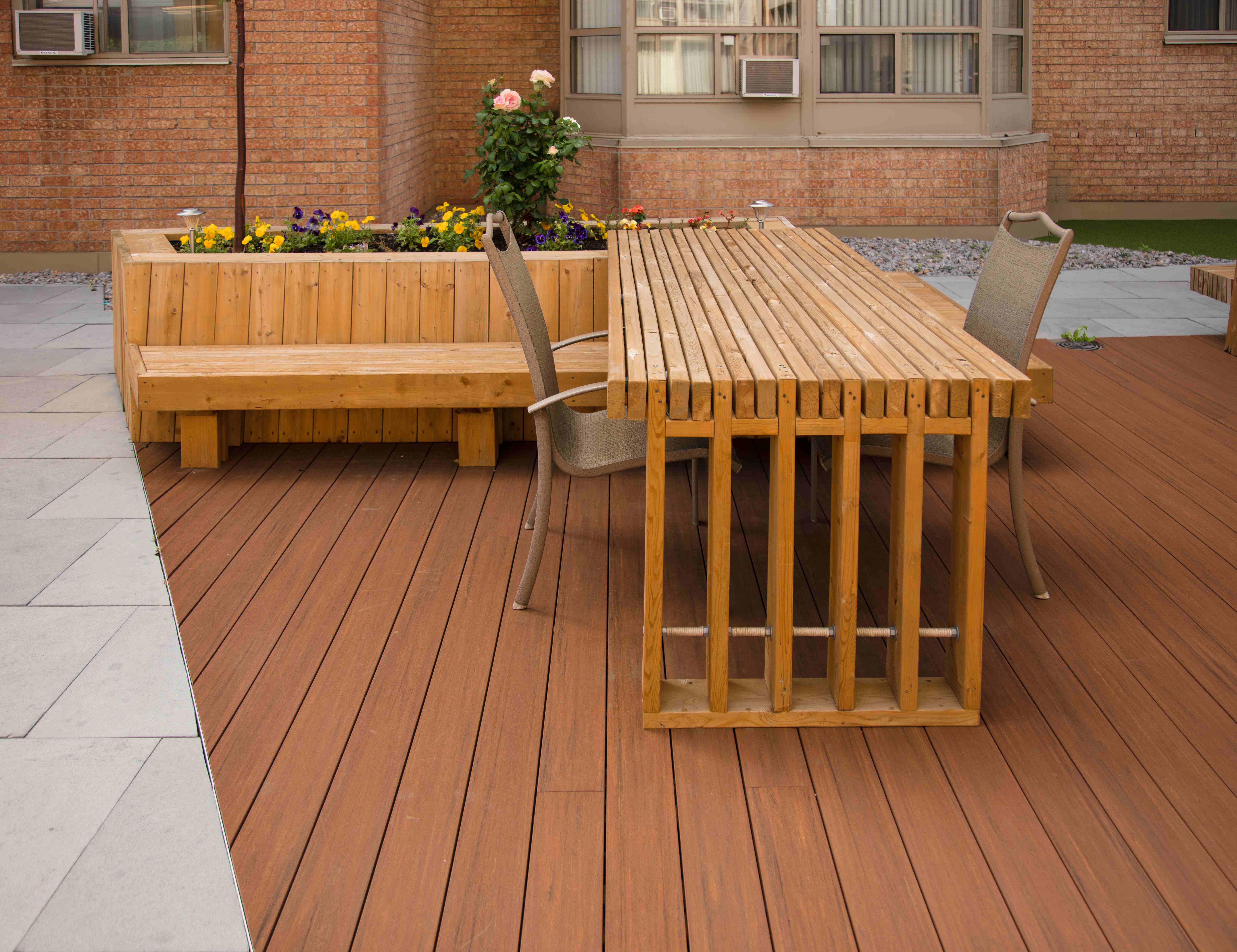 Wood decks and table 