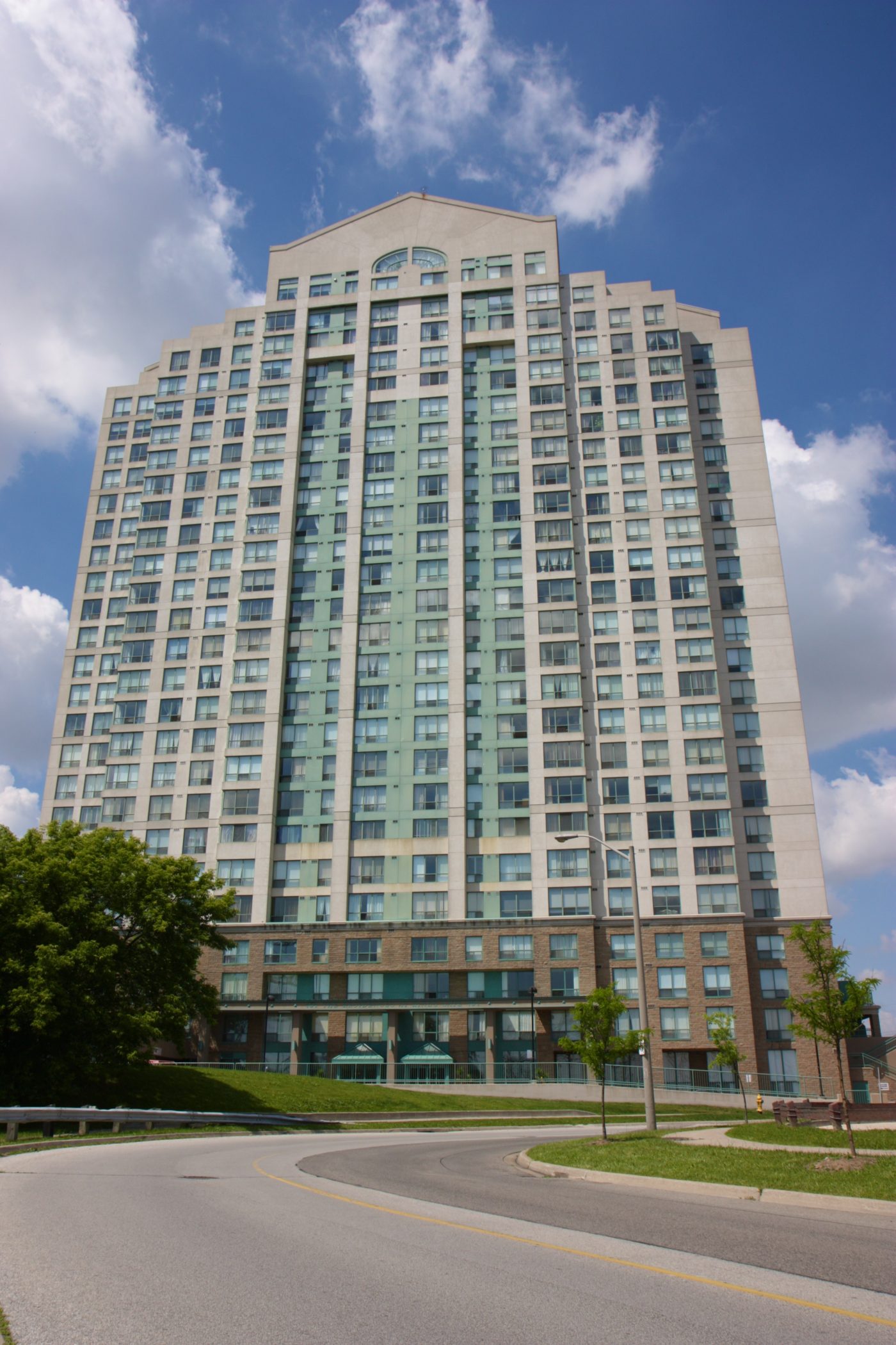 Zoomed out photo of large commercial building