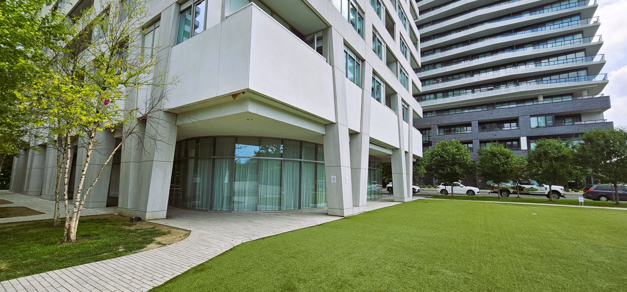 front entryway with turf