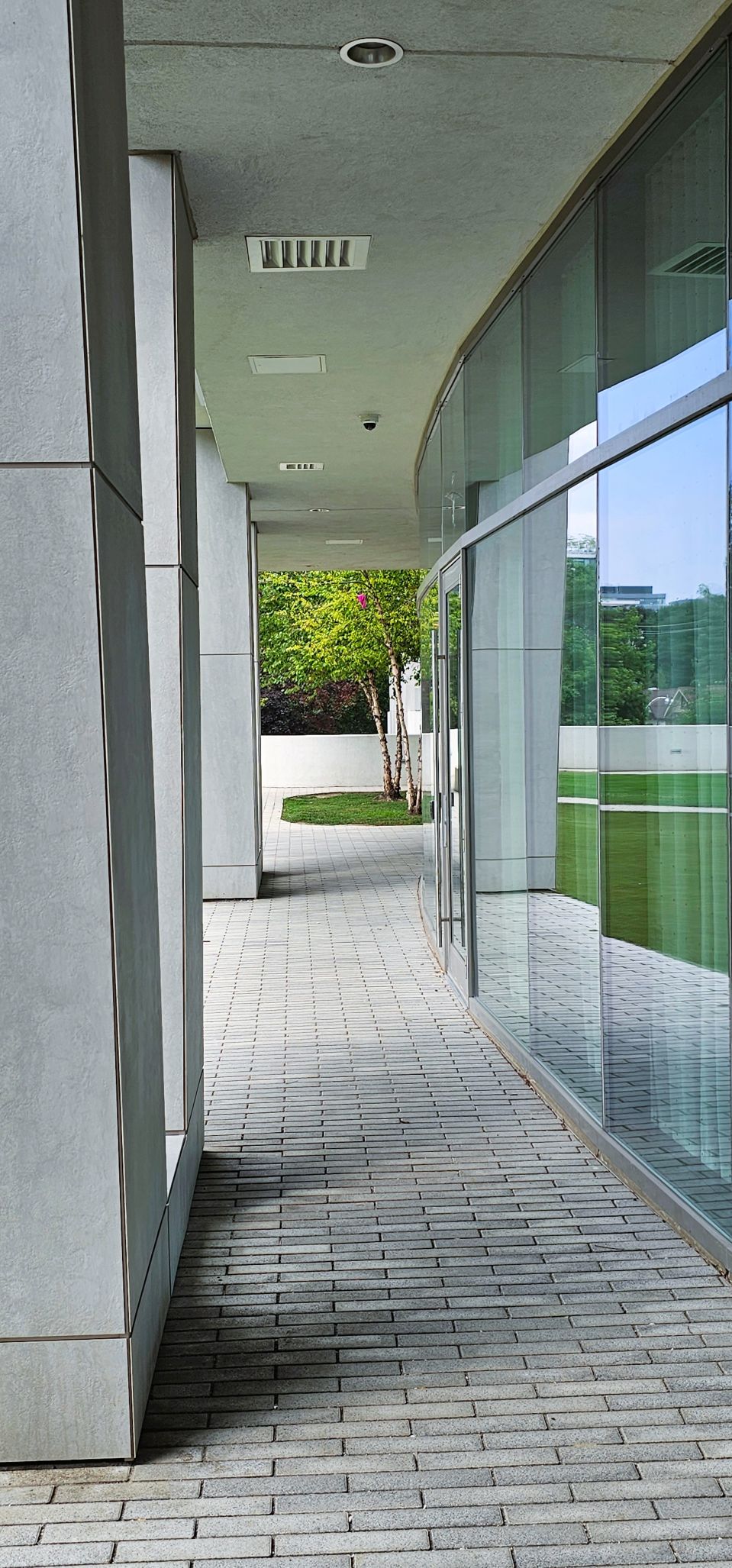 walkway along side of the building